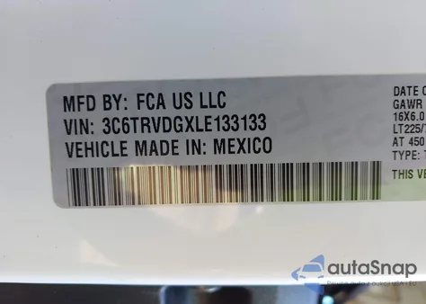 2020 Ram Promaster 2500 High Roof 159 Wb from USA, damaged, VIN 3C6TRVDGXLE133133
